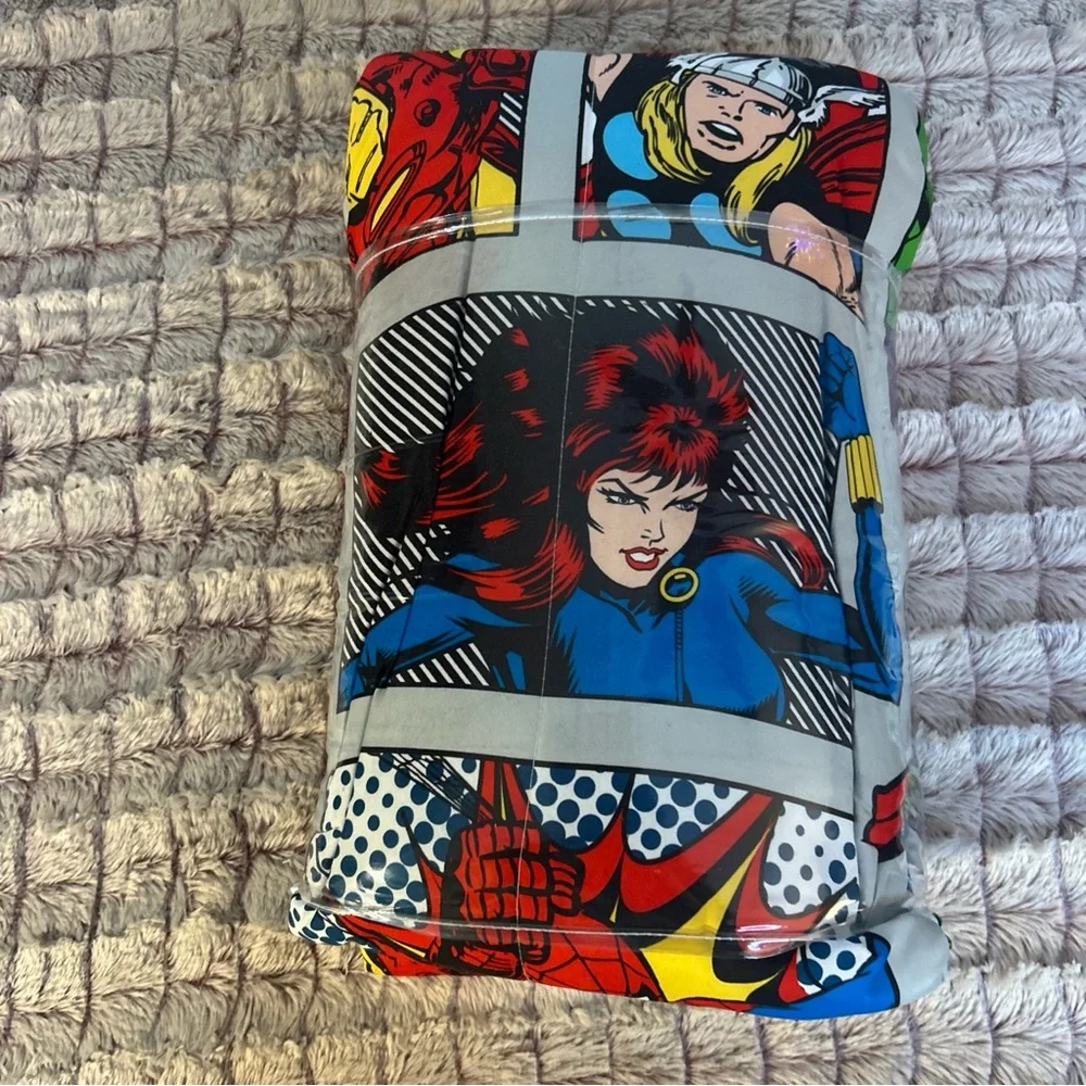 Marvel Comics Comforter Set - Blue, Red, Black